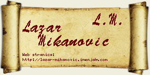 Lazar Mikanović vizit kartica